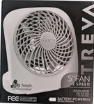 Treva 5" Fan 2 Speeds White And Gray Color Battery Powered Antimicrobial Fresh New. Price: $14.99.