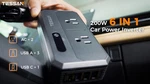200W Car Power Inverter, Tessan 12V Dc To 110V Ac Converter With Outlets Open. Price: $40.00.