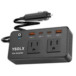 Car Power Inverter - Ysolx Dual Dc 12V To 110V Outlet 300W, Black New. Price: $52.85.