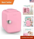 Modern 4L Pink Mini Fridge - Versatile Cooler & Warmer For Home, Office Travel New. Price: $88.31.