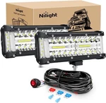 Nilight Side Shooter Led Bar 2PCS 7 Inch Triple Row Spot Flood Combo New. Price: $43.99.
