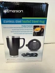 Stainless Steel Heated Travel Mug 12V Emerson - 14 Fl. Oz. New. Price: $10.00.