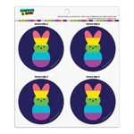 Rainbow Striped Bunny Peep Refrigerator Fridge Locker Vinyl Circle Magnet Set New. Price: $5.99.