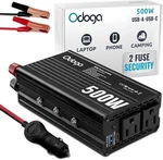 Odoga 500W Car Inverter Dc To Ac, Usb-c, Dual Outlets For Travel & Camping New. Price: $48.42.