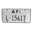 Forces In Italy Afi Military License Plate L-15617 Used. Price: $110.00.
