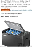 Bougerv Volt Refrigerator Car Fridge 23 Quart Portable Freezer Compressor Open. Price: $179.99.