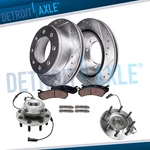 4WD Front Drilled Rotors Brake Pads Wheel Bearing Hubs For Dodge Ram 2500 3500 New. Price: $358.70.