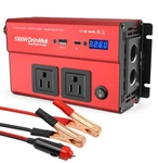 Drimmek Watt Power Inverters 12V To 110V For Vehicles - With 1000W, Red New. Price: $93.64.