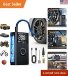 Cordless 150PSI Tire Inflator With Led Light - Auto Shutoff & Digital Display New. Price: $92.99.