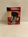Totes Heated Auto Mug 16 Oz Size Stainless Steel Black 12V Dc Adapter Non Slip Open. Price: $25.00.