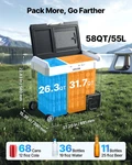 58QT Dual Zone 12V Car Refrigerator Freezer W/ Wheels App Control Rv Camping New. Price: $314.50.
