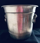 Fine Zinn Pewter Ice Bucket Wine Cooler West Germany 7" X*" Used. Price: $40.00.