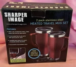 Sharper Image Pack 14OZ Stainless Steel 12V Heated Travel Coffee Mug Set -red New. Price: $22.00.