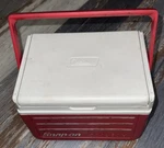 Snap-on Tools 5205 Coleman Coolbox Hard Red Mini Cooler Lunch Pail Collectable Used. Price: $42.00.