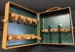 3 Wine Bottles 4 Glasses Carrying Lock Case Picnic Optima West Sussex England Used. Price: $20.00.
