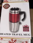 Heated Travel Mug New. Price: $10.00.