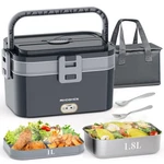 Rikdoken 80W Faster Larger Electric Lunch Box Heater Double 2.8L, Gray New. Price: $48.64.