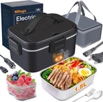 Nifogo 3-IN-1 Electric 1.8L Steel Container, 80W Heated Food Warmer No. KXD-668 Open. Price: $24.95.