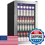 Icyglee 126 Can Beverage Refrigerator Cooler Mini Fridge Glass Door 3.2 Cu.ft. New. Price: $319.52.