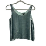J.crew Velvet Silk Sleeveless Tank Top Key Hole Back Button Scoop Neck Ps Blue Pre-owned. Price: $34.99.