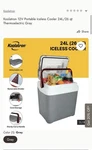 Koolatron Electric Portable Cooler Plug In 12V Car 25 (26 Qt) Open. Price: $145.00.