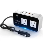 Ysolx Car Power Inverter 12V To 110V For Vehicles, Plug 200W, White New. Price: $31.87.