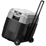 Foho Portable Car Refrigerator With Telescopic Handle, 52 Quart - Black/gray Open. Price: $205.80.