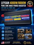 Lvyuan F-4000A Pure Sine Inverter 4000W 12V Dc To 110V Ac Protection New. Price: $173.56.