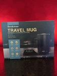 Brookstone Smart Heated Travel Coffee Mug & Phone Charger Black, 11OZ/NEW. Price: $25.95.