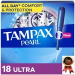 Tampax Pearl Tampons Ultra Absorbency, Unscented, 18 Count New. Price: $8.29.