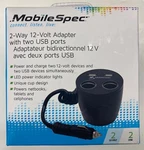Mobilespec 2-WAY 12-VOLT Adapter W/2 Ports (MSCUP22USB) New. Price: $19.99.