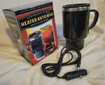 Stainless Steel Heated Auto Mug Coffee Soup Warmer 12V Power Adapter Open Box. Price: $13.29.